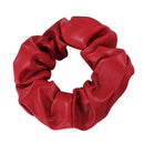 French Women Scrunchie Solid Leather Hair Tie Rope Holder Elastic Hair Rubber