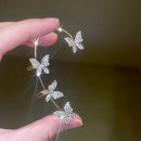 Elegant Fashion Women Diamond Butterfly Ear Clips Wedding Party Jewelry Gifts