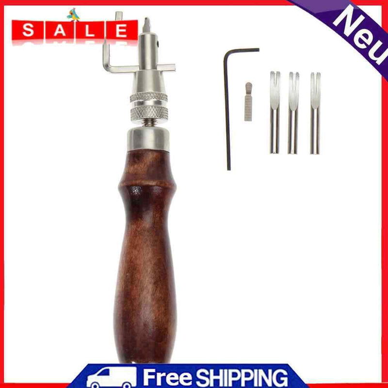 1 Set 5 in 1 Leather Tools Grooves Leather Groover Adjustable Width 1.5-20mm LED
