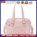 Retro Women Leather Solid Color Shoulder Bag Heart Large Capacity Messenger Bags