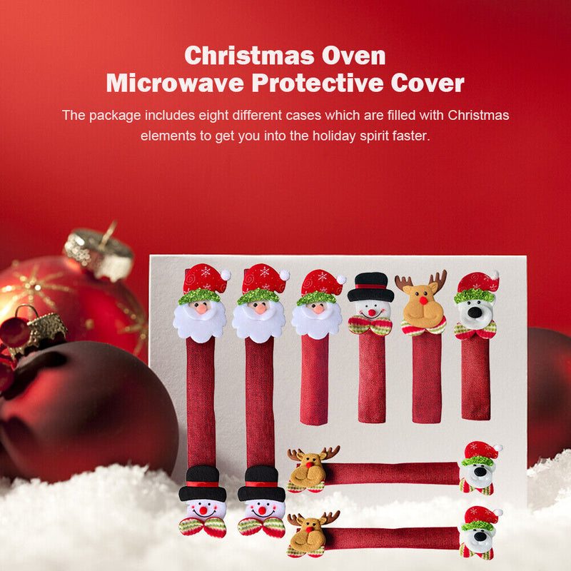 Kitchen Christmas Microwave Oven Gloves with Coasters Heat Resistant Gloves