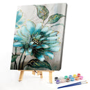 DIY Digital Picture Blue Flowers Frameless Painting By Number Set Handicraft