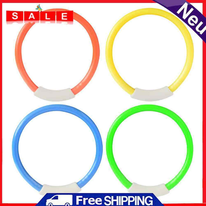 4x Children Swimming Pool Throwing Sinking Training Kids Diving Rings Water Toys