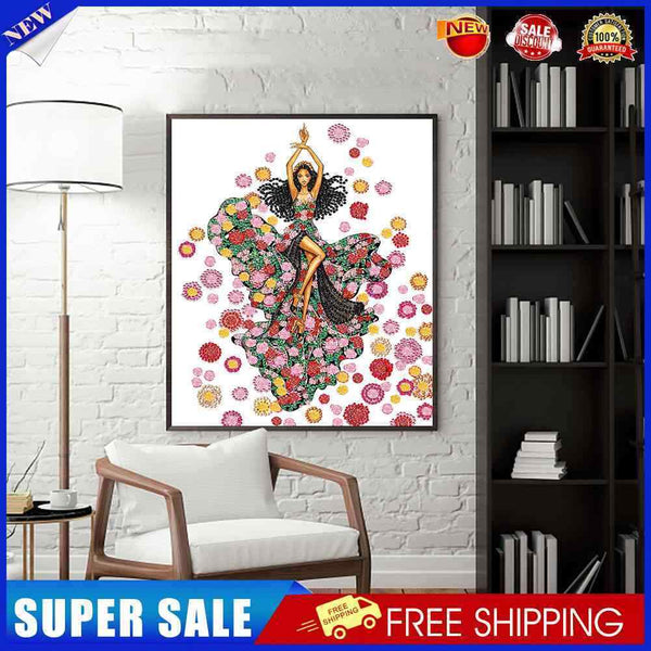 #A Diamond Painting Fashion Dress Lady Special-shaped Partial Drill 5D DIY Gifts