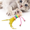 Cat Wooden Rolling Bell Color Feather Sounding Kitten Pet Palying Partner Random