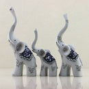 Set mit 3 Elefanten Familien Figuren Tisch Tierstatuen   Dekor