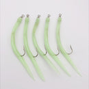 5pcs Codfish Lure Bionic Eel Jig Soft Bait Fishing Tackle (Luminous Green 8