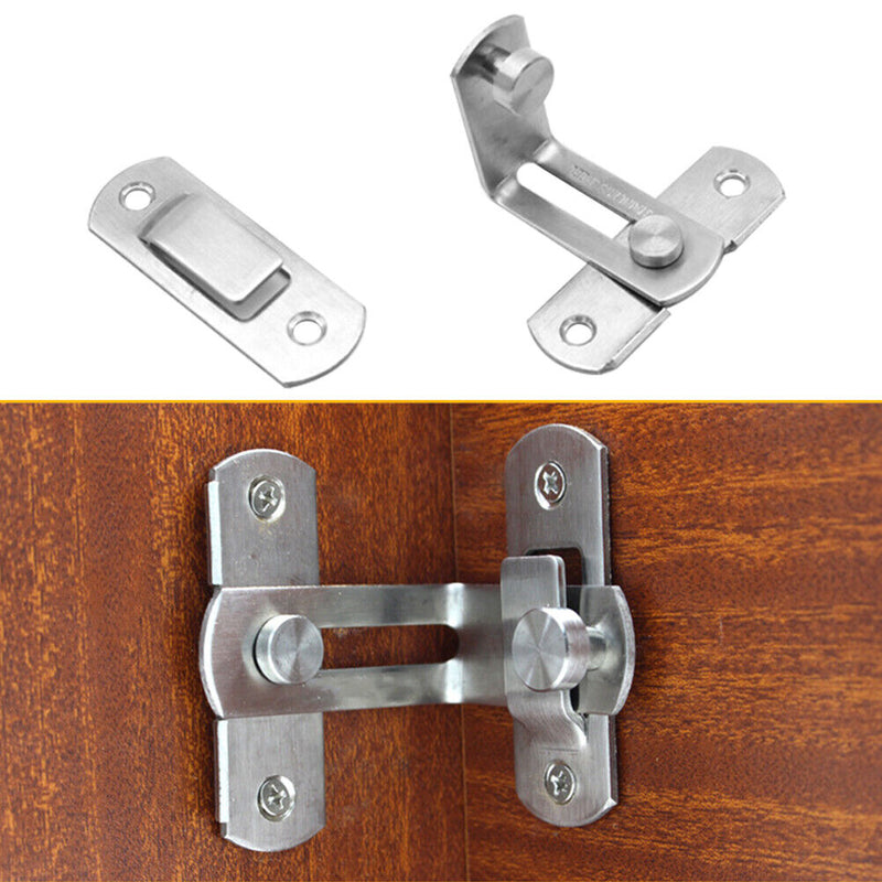 Stainless Steel Sliding Door Bolt Right Angle Home Safety Gate Bolt Lock Newly