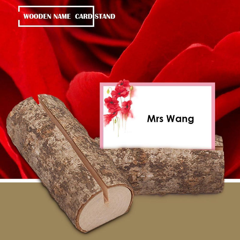 10pcs Wooden Place Name Card Holder Stand Photo Clip Wedding Party Decoration