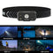 #A Induction USB Rechargeable XPE LED Headlamp 1200mAh Outdoor Head Torch Light