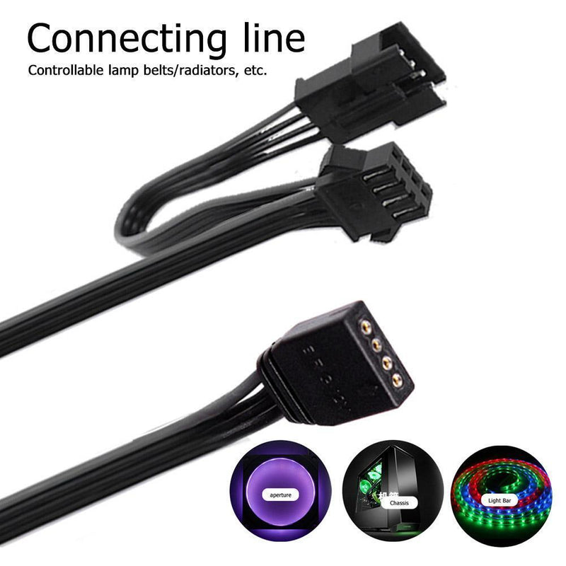 PHANTEKS Female to Female RGB Connector Cable 4Pin PC Case Fan LED Strip Adapter