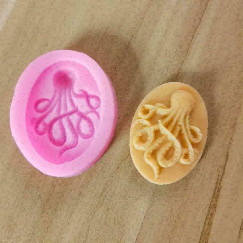 Octopus Silicone Mould Fondant Cake Cupcake Decor Mold T7E0 4.6*3.8*1cm B1Z9