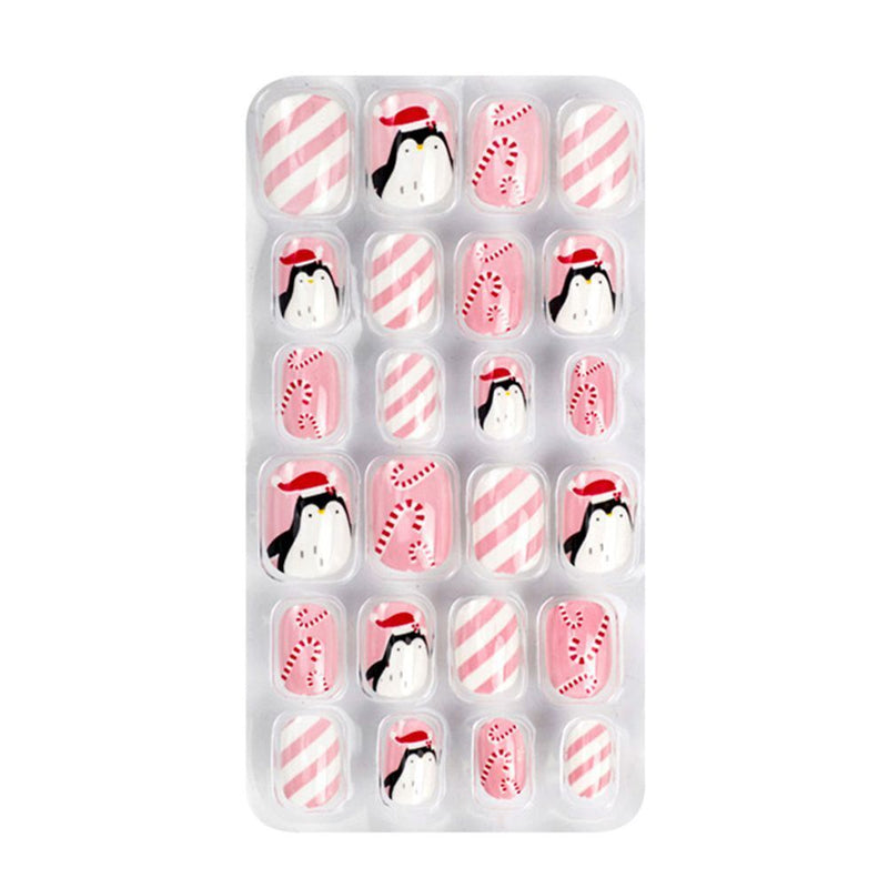 Design Halloween Christmas Full Cover Self Adhesive Kids False Nails Press On