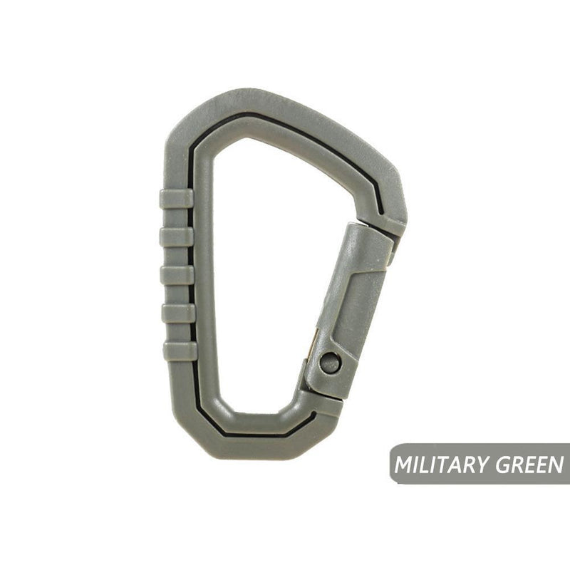 5pcs Outdoor Carabiner Molle Keychain Hook Camping D Buckle (Army Green)