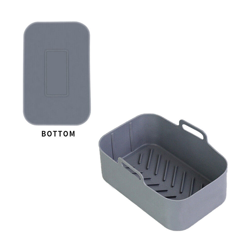 Silicone Air Fryer Liner Oven Baking Fryer Pot Basket Mat for 8QT (Grey) Newly