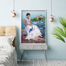 Full Round Drill Drawing Picture Lake Beauty Diamond Painting Living Room Decor