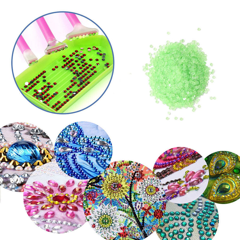 15g/Bag DIY Luminous Round Rhinestones Kit for Diamond Painting (Green) Newly
