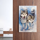 Full Diamond Ornaments 5D Round Drill Kit Snowflake Wolves DIY Painting