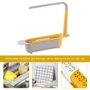 Telescopic Sink Storage Rack Holder Adjustable 2-in-1 Sink Basket (Yellow) Newly