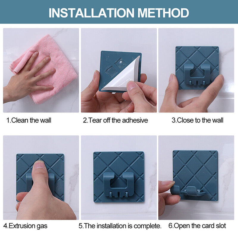Wall Hanger Wall Hook Folding Cord Holder Adhesive Storage Hanger Double Hook