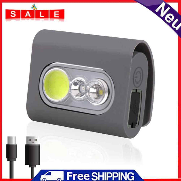 Waterproof 5 Mode Portable Type-C Rechargeable XPG+COB LED Running Clip Light