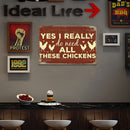 Retro Chicken Letters Metal Plate Painting for Bar Pub Tin Plaque Wall Sign