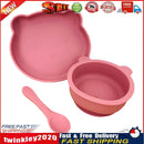 Food-grade Silicone Feeding Plate Bowl Spoon Non-Slip Tableware (Red) Newly