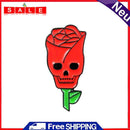 Ghost Rose Flower Leaf Pins Brooches Creative Clothes Lapel Jacket Enamel Badges