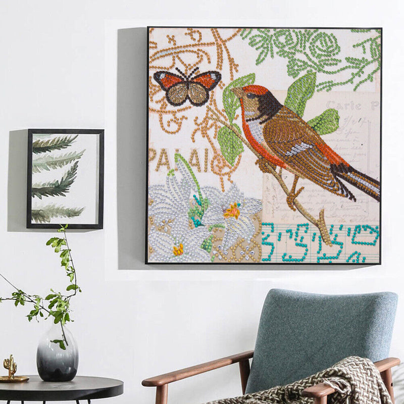 5D Partial Special Shape Drill Diamond Painting Bird Mosaic Rhinestone Draw