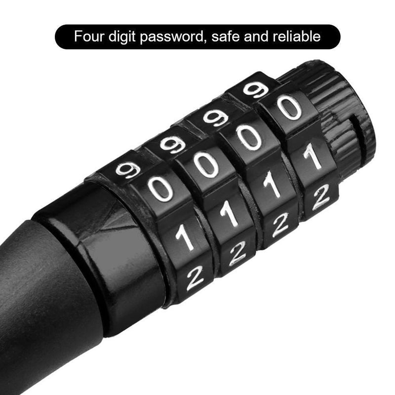 MTB Road Bike Anti Theft Helmet Lock 4 Digit Password Safety Cable Locks