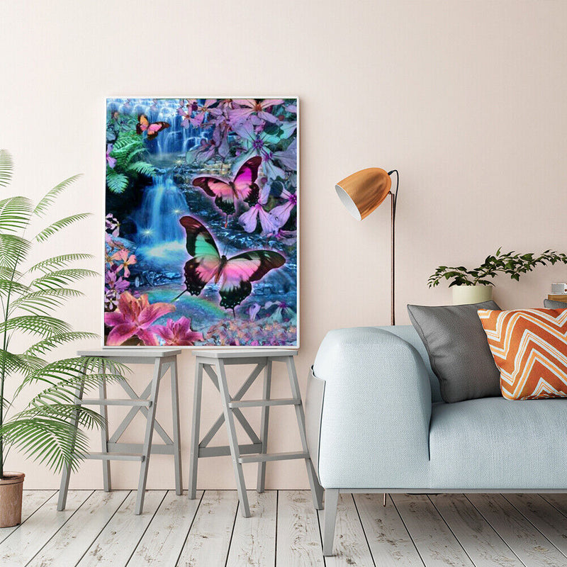 Frameless Painting By Numbers Colorful Butterfly DIY Handmade Drawing On Canvas