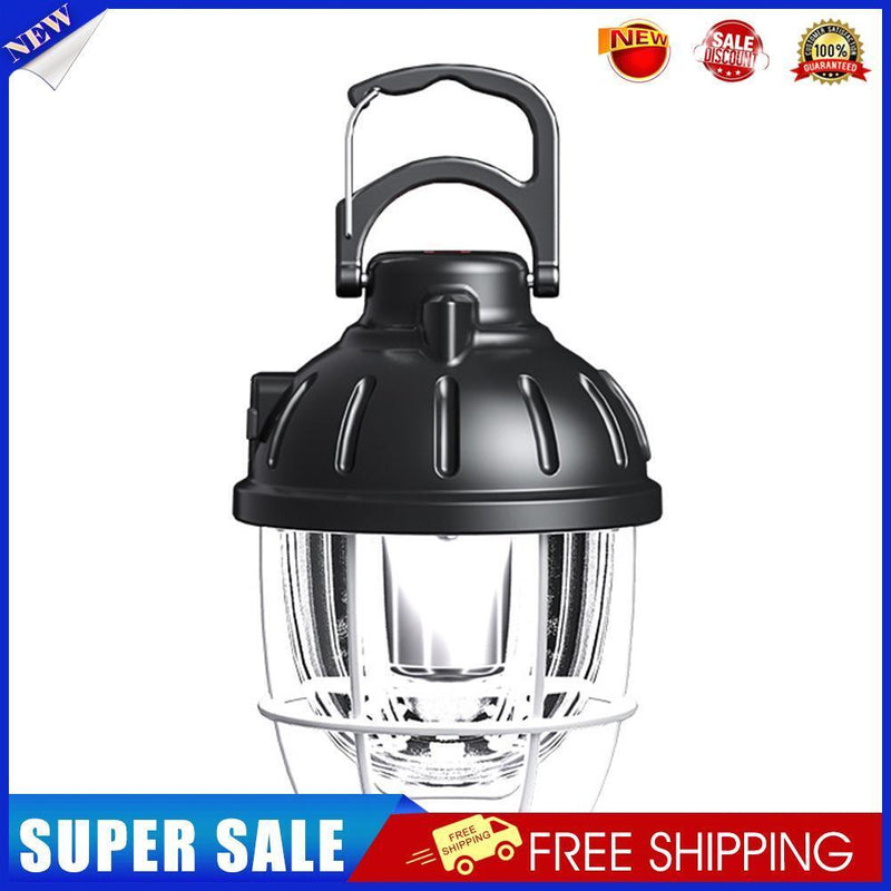 Retro Camping Light Portable Multi-function Rechargeable Camp Lamp (Black)