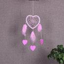 DIY Feathers Peach Heart Crafts Dreamcatcher Handmade Dream Catcher Net
