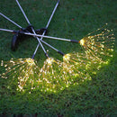 Waterproof Solar 90 LED Firework Ground Lawn Garden Light (Warm White) Newly