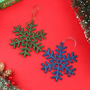 Christmas Tree Decorations Xmas 10cm Plastic Snowflake Snow Glitter Powder
