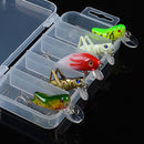 5pcs Topwater Minnow Bionic Fishing Lures Artificial Hard Bait with Storage Box