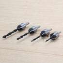 4Pcs HSS 5Flute Countersink Drill Bit Set Screw Woodworking Chamfer Tool 3-