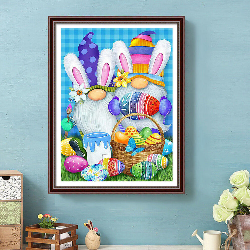 Easter Gnome Oil Paint By Numbers Kits Canvas DIY Picture Hand Painted Wall Art