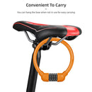 Bicycle Safety Cable Locks MTB Anti Theft 4 Digit Password Lock (Orange) Newly