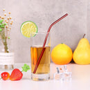 4pcs Reusable Drinking Straws Clean Brush Set Drinks Supplies (Red Bending)