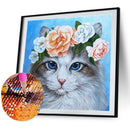Handmade DIY Full Round Drill Diamond Painting 5D Cat Poster Kit for Home