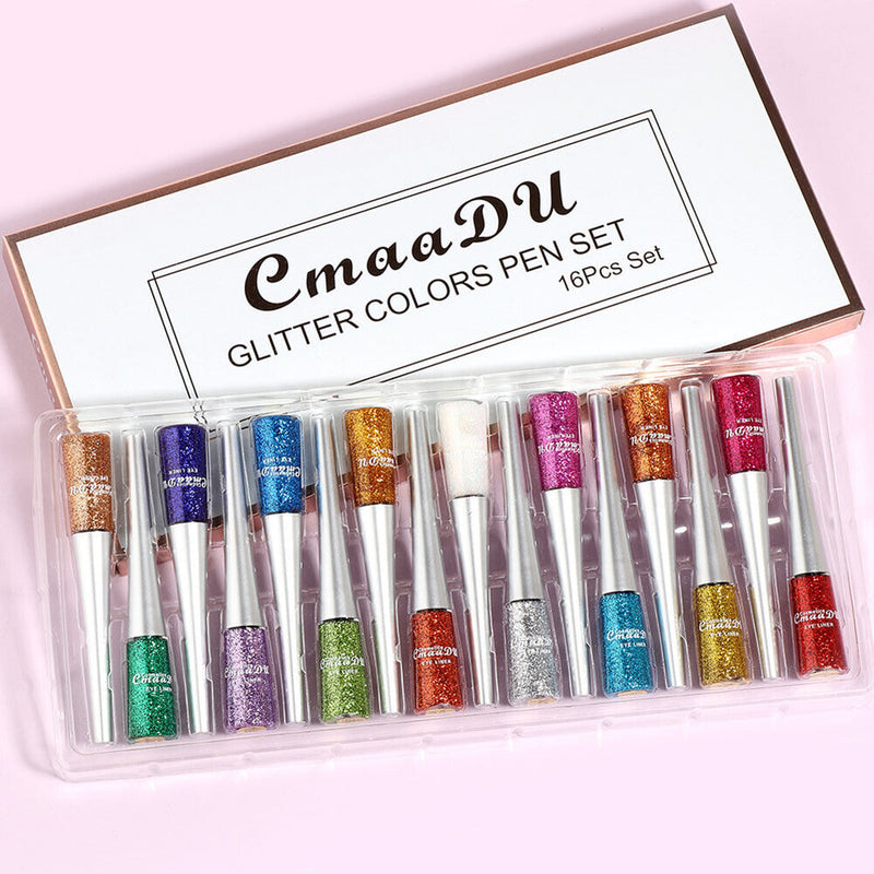 Liquid Glitter Eyeliners Pencils Kit Waterproof Colorful Shiny Eye Liner Pen Set