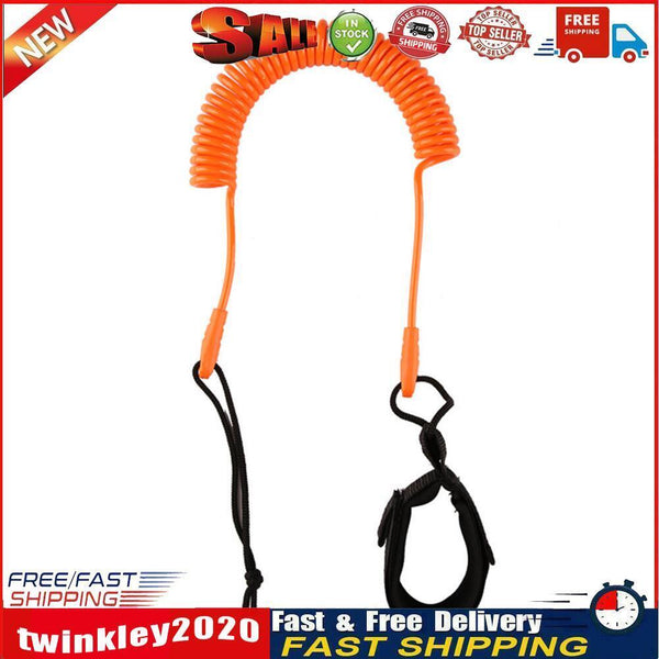 10 Feet Coiled SUP Leash Stand Up Paddle Board Surfboard Leash (Orange) Newly
