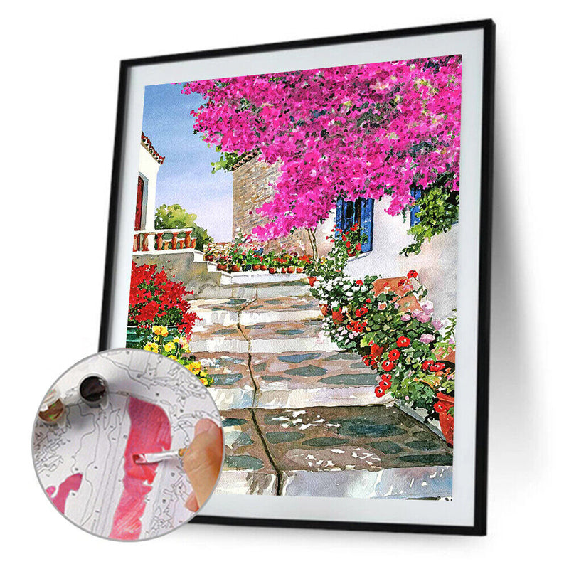 Yard Corner Oil Paint By Numbers Kit DIY Drawing Picture for Adults Home Decor
