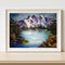 50x40cm Frameless Oil Paint By Numbers Snow Mountain Lake Paint Canvas Picture
