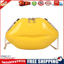Lips Women PVC Handbags Chain Messenger Bags Shoulder Party Clutch (Yellow)