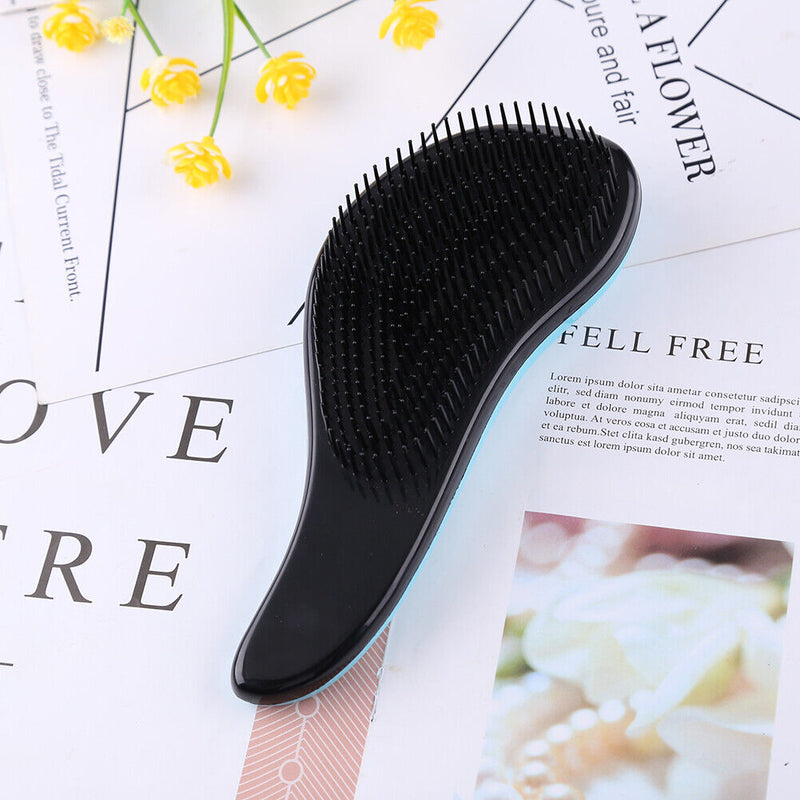 Hair Comb Detangle Hairbrush Massage Brush Curly Styling Tool (Light Blue)