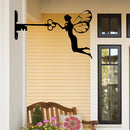 Window Art Whimsical Metal Garden Fairy Silhouette Ornament Pendant Home Deco