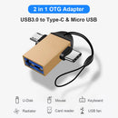 2 in 1 Type-C Micro USB Male to USB3.0 Female Converter Connector OTG Adapter