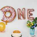 Party Banner Decor Baby Shower 1st Birthday Donut One Letter Foil Balloons Set